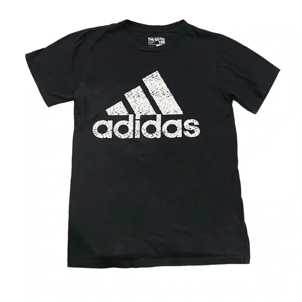 Adidas Logo Short Sleeve Black Tee S